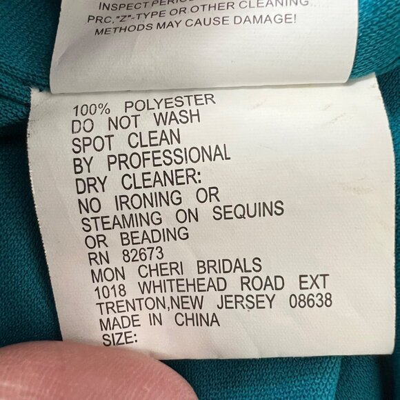 Cameron Blake by Mon Cheri Womens 112652 Formal Gown Maxi Dress Teal size 6 - Picture 15 of 16